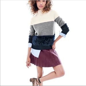 Jcrew Faux Leather Pleated Skirt-4